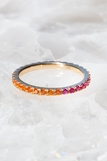 orange and pink eternity band